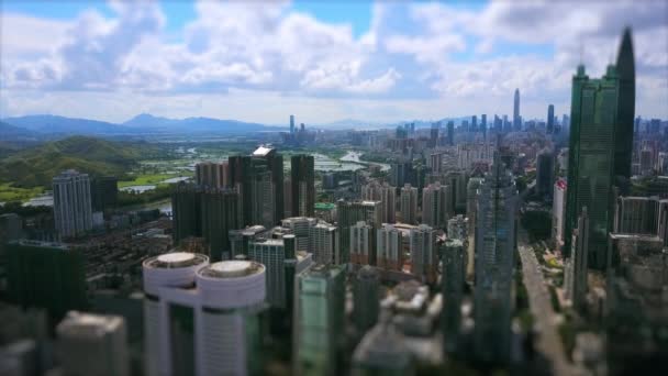 Shen Zhen Zdjęcia Miejskie Panorama Dzień Zdjęć — Wideo stockowe
