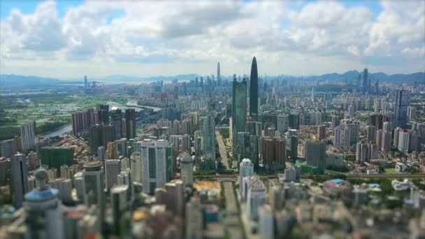 Shen Zhen Cityscape Footage Panorama Dia Tempo Tiro — Vídeo de Stock