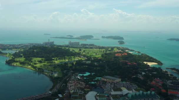 Päivällä Lento Singapore City Antenni Panoraama Kuvamateriaalia — kuvapankkivideo