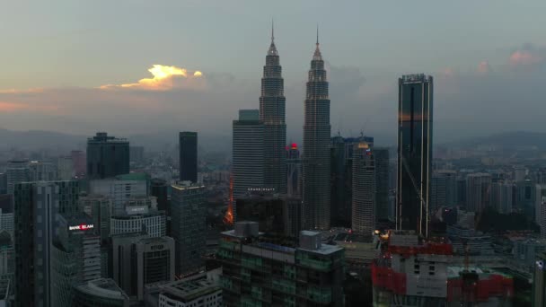 Kuala Lumpur Malasia Septiembre 2019 Noche Kuala Lumpur Panorama Aéreo — Vídeo de stock