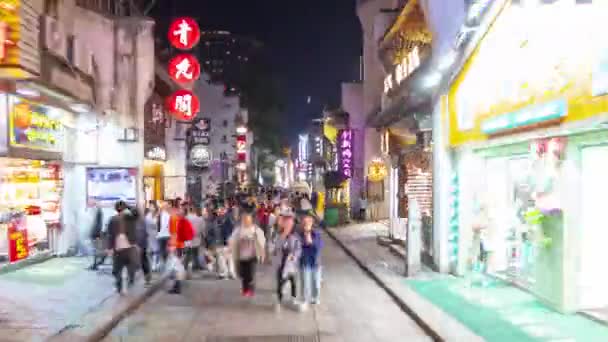 Nacht Verlichte Changsha Centrum Drukke Verkeer Straat Luchtfoto Timelapse Panorama — Stockvideo