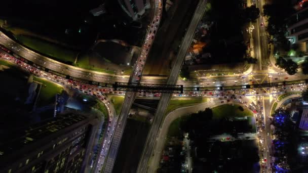 Kuala Lumpur Malaysia Wrzesień 2019 Oświetlenie Nocne Kuala Lumpur Centrum — Wideo stockowe
