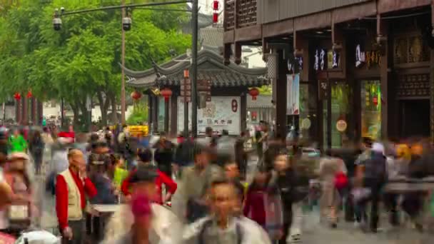Tagesflug Über Den Stadtverkehr Von Nanjing Zeitraffer Luftbild Filmmaterial — Stockvideo
