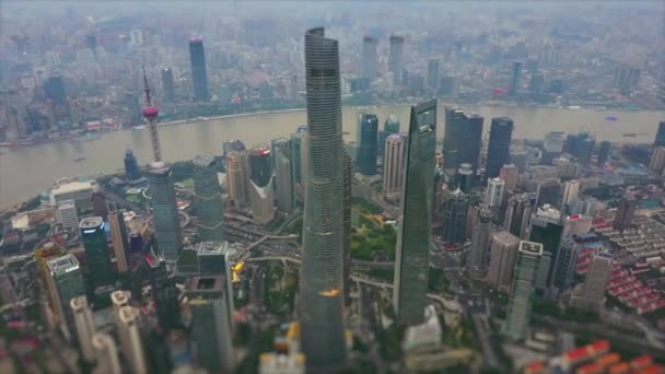 Shanghai Stadsgezicht Luchtfoto Panorama China — Stockvideo