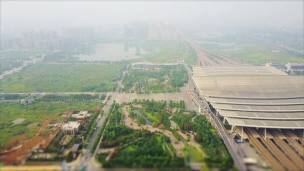 Stadsbild Bilder Wuhan Järnvägsstation Kina — Stockvideo