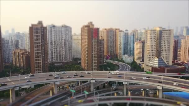 Shen Zhen Hora Dia Cityscape Tráfego Footage Panorama — Vídeo de Stock