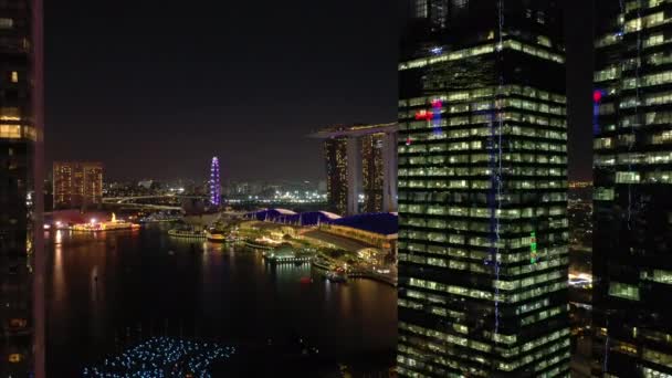 薄明かりシンガポールシティチャイナタウン空中トップダウンパノラマ4K映像 — ストック動画