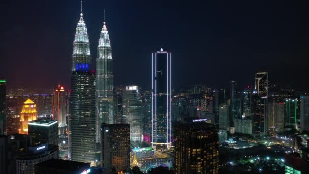Kuala Lumpur Malasia Septiembre 2019 Noche Kuala Lumpur Panorama Aéreo — Vídeos de Stock