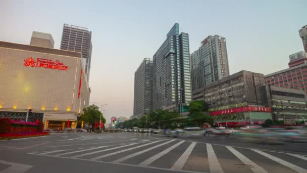 Gündüz Vakti Changsha Şehir Merkezi Trafik Sokağı Kavşağı Hava Zamanı — Stok video