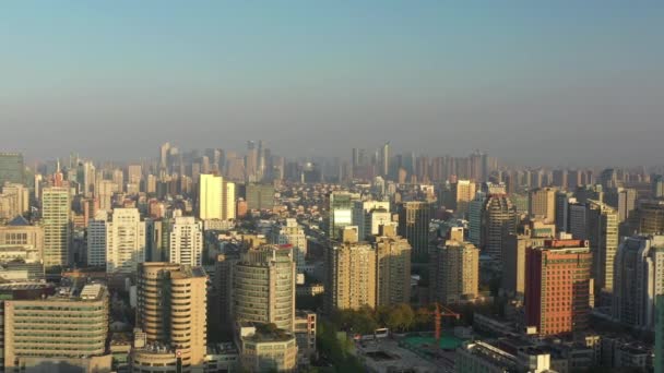 Hora Del Día Hangzhou Ciudad Panorama Aéreo China — Vídeos de Stock
