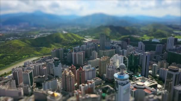 Shen Zhen Immagini Paesaggio Urbano Panorama Giorno Tempo Girato — Video Stock