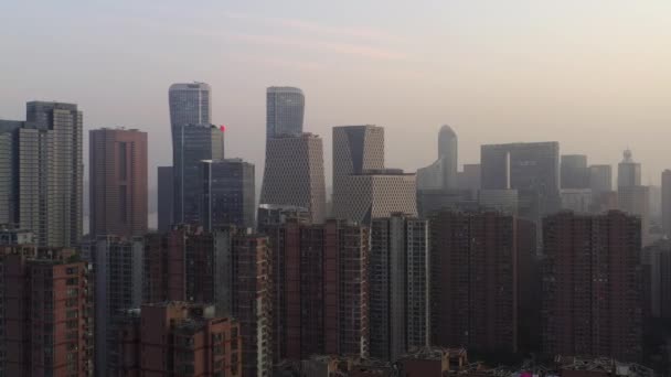 Hora Del Día Hangzhou Ciudad Panorama Aéreo China — Vídeo de stock