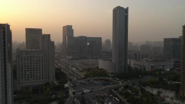 Gündüz Vakti Hangzhou Şehri Havacılık Panoraması Porselen — Stok video