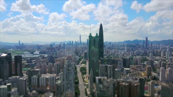 Shen Zhen Cityscape Footage Panorama Dia Tempo Tiro — Vídeo de Stock