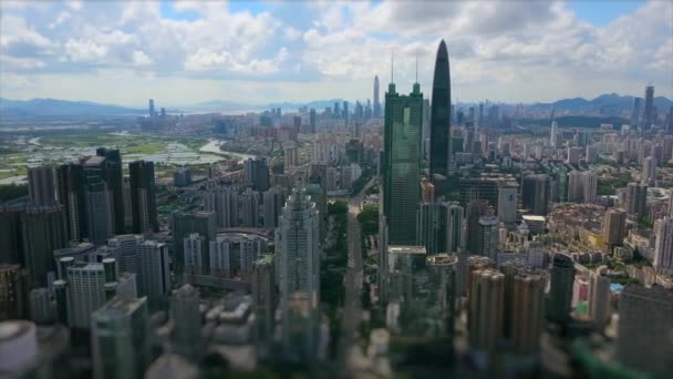 Shen Zhen Cityscape Footage Panorama Day Shot — стокове відео