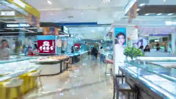Nanjing Centro Ciudad Famoso Centro Comercial Caminar Timelapse Panorama China — Vídeo de stock