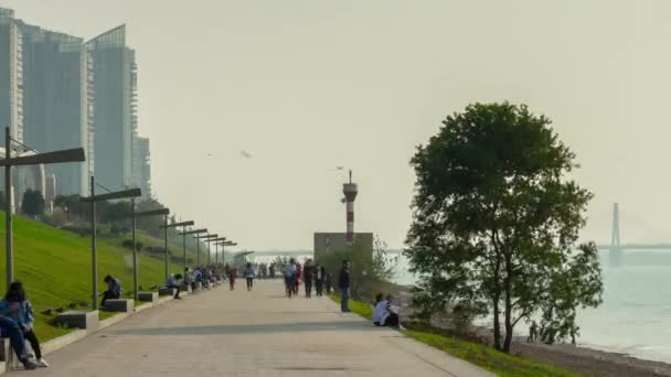 Dag Tijd Changsha Centrum Drukke Verkeer Straat Kruising Antenne Timelapse — Stockvideo