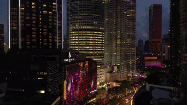 Куала Лумпур Малайзия Сентября 2019 Ночная Куала Лумпур Центре Города — стоковое видео