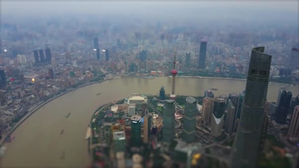 Shanghai Cityscape Légi Panoráma Kína — Stock videók