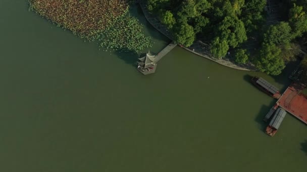 День Города Ханчжоу Прибрежной Бухты Воздушная Панорама Timelapse Фарфора — стоковое видео