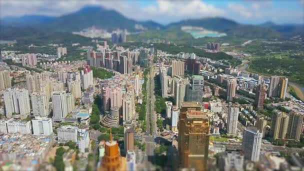 Shen Zhen Cityscape Footage Panorama Dia Tempo Tiro — Vídeo de Stock