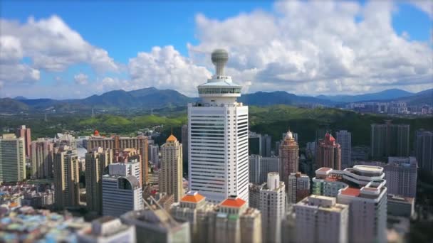 Shen Zhen Cityscape Záběry Panorama Den Natáčení — Stock video