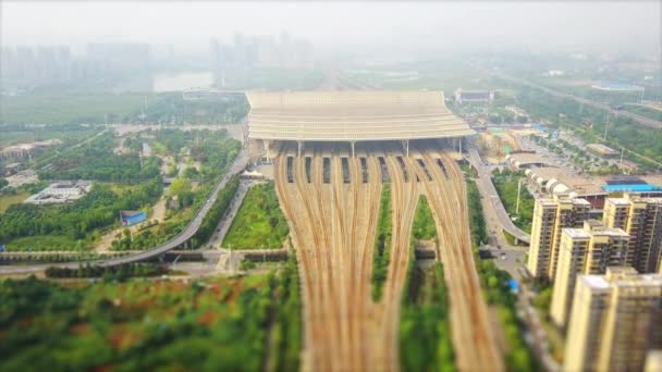 Immagini Della Città Wuhan Stazione Ferroviaria Cina — Video Stock