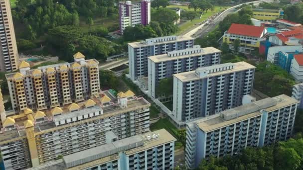 Singapura Paisagem Urbana Aérea Panorâmica Imagens — Vídeo de Stock