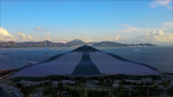 Tag Shenzhen Shekou Kreuzfahrtzentrum Bucht Antennenpanorama China — Stockvideo