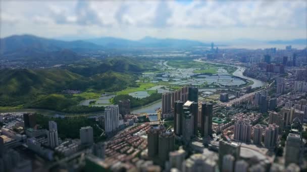 Shen Zhen Immagini Paesaggio Urbano Panorama Giorno Tempo Girato — Video Stock