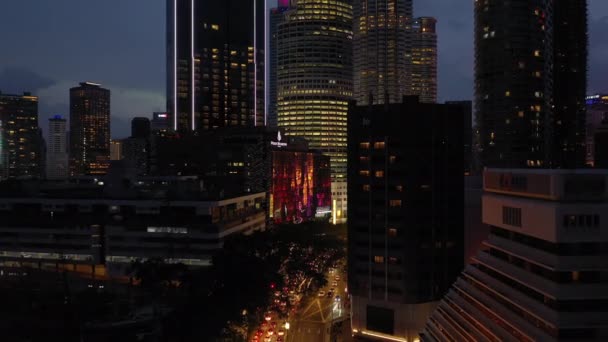 Kuala Lumpur Malásia Setembro 2019 Noite Iluminada Kuala Lumpur Centro — Vídeo de Stock
