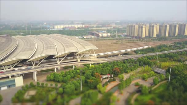 Stadsbild Bilder Wuhan Järnvägsstation Kina — Stockvideo