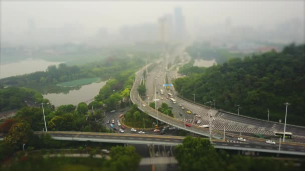 Bilder Staden Wuhan Med Trafikstockningar Kina — Stockvideo
