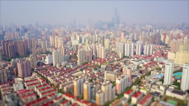 Shanghai Stadsbild Antenn Panorama Porslin — Stockvideo