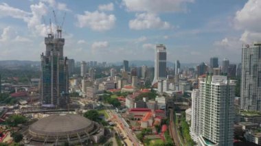 KUALA LUMPUR, MALAYSIA - SEPTEMBER 25 2019: day time kuala lumpur şehir merkezindeki panorama 4k circa 25 Eylül 2019 kuala lumpur, malaysia.r, malaysia.