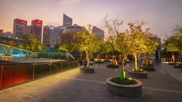 Dzień Czas Hangzhou Centrum Miasta Ruch Powietrzny Panorama Timelapse Chiny — Wideo stockowe