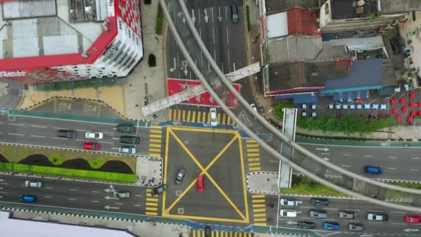 Kuala Lumpur Malaysia September 2019 Tageszeit Kuala Lumpur Innenstadt Verkehrskreuzung — Stockvideo