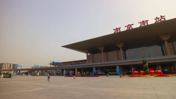 Hari Ini Pusat Kota Hangzhou Lalu Lintas Udara Panorama Tilapse — Stok Video