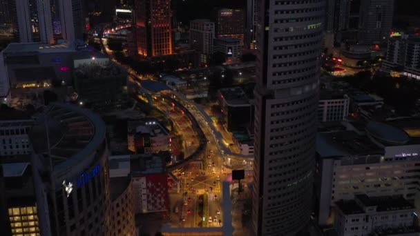 Kuala Lumpur Malásia Setembro 2019 Noite Iluminada Kuala Lumpur Centro — Vídeo de Stock