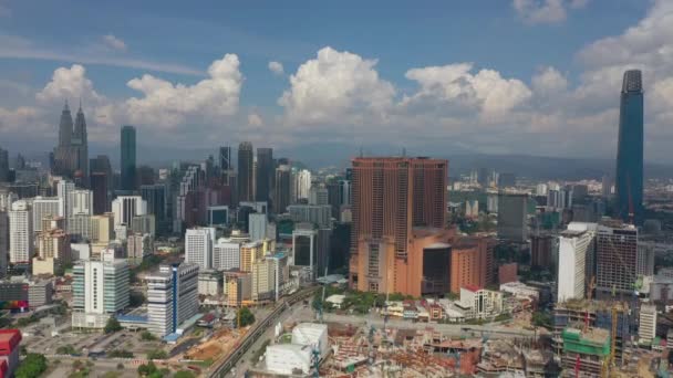 Kuala Lumpur Malaysia September 2019 Day Timekuala Lumpur Downtown Aerial — Stock Video
