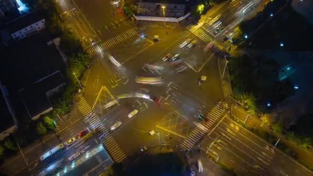 夜色照亮了成都市区空中交通管制全景4K次 — 图库视频影像