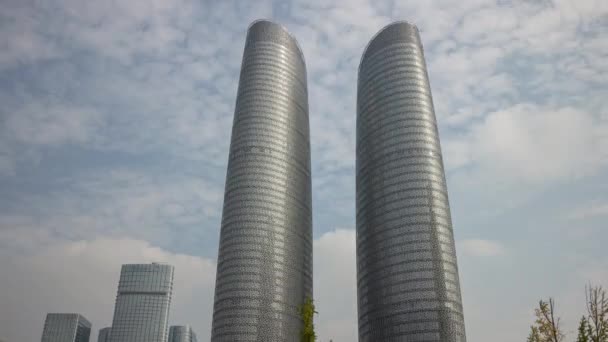 成都市市中心的空中全景 有两座摩天大楼 距中国只有4K次 — 图库视频影像