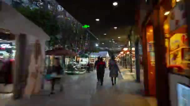 夜の時間杭州市中心部交通航空パノラマ4Kタイムラプス中国 — ストック動画