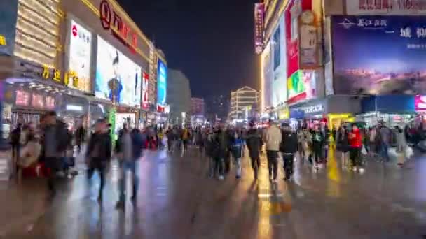 Qingdao China September 2019 칭다오 도시붐비는 보행자 — 비디오
