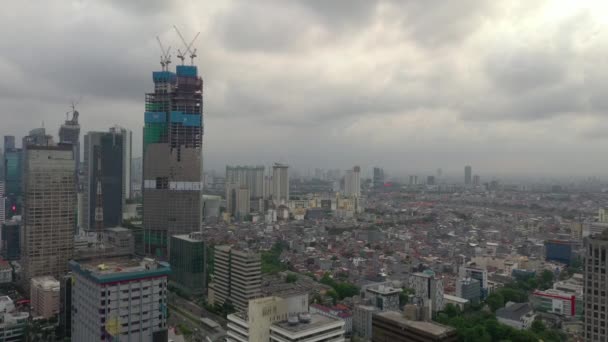 Jakarta Indonesia Marzo 2020 Bellissimo Paesaggio Aereo Della Città Jakarta — Video Stock