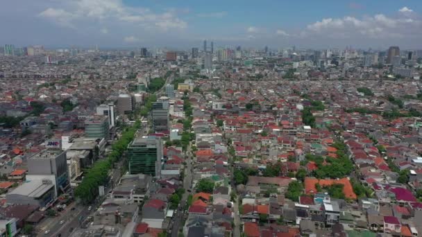 Jakarta Ινδονησία Μαρτίου 2020 Όμορφο Εναέριο Τοπίο Της Πόλης Της — Αρχείο Βίντεο