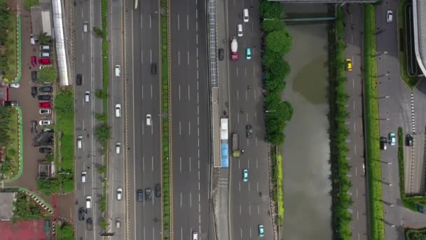 Jakarta Indonésia Março 2020 Jakarta Cidade Tráfego Imagens Aéreas — Vídeo de Stock