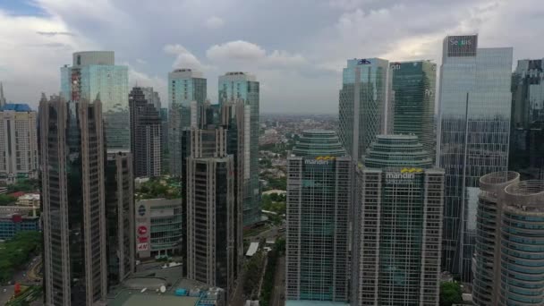 Jakarta Індонезія Березня 2020 Чудовий Повітряний Ландшафт Міста Джакарта Сучасними — стокове відео