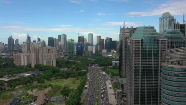 Jakarta Indonezja Marca 2020 Dżakarta Ruchu Miejskiego Zdjęć Lotniczych — Wideo stockowe