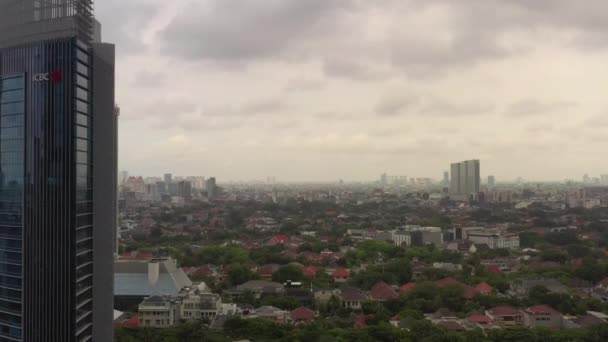 Jakarta Indonésie Března 2020 Krásná Letecká Krajina Města Jakarta Moderními — Stock video